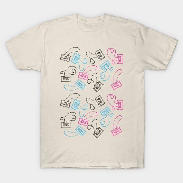 Retro Cassette pattern T-Shirt by OsFrontis